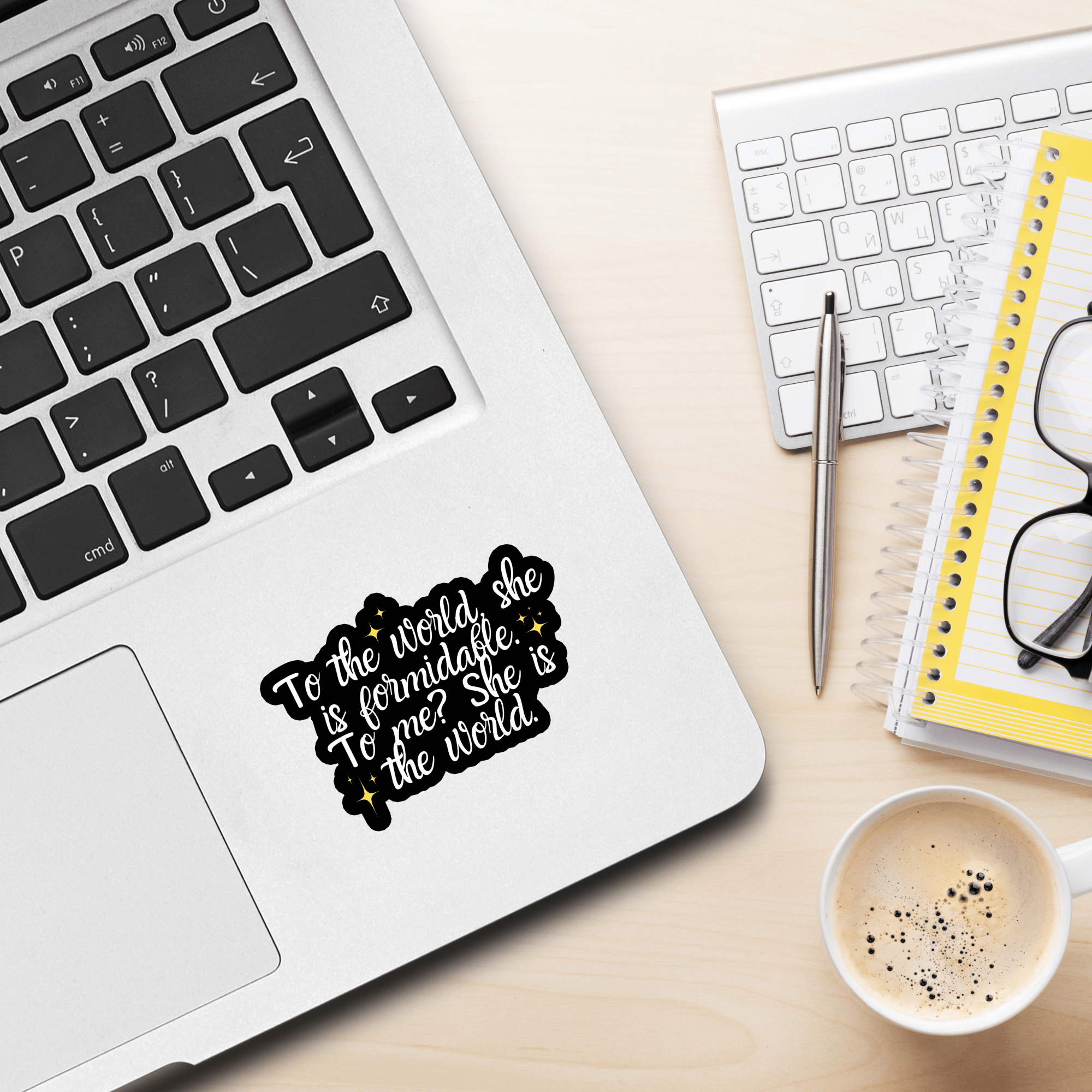 Book Series Inspired Decor Literary Inspired Art Fantasy Reader Gift Book Character Collectibles Book Quote Stickers Durable Book Stickers Fantasy Fandom Accessories To me she is the world