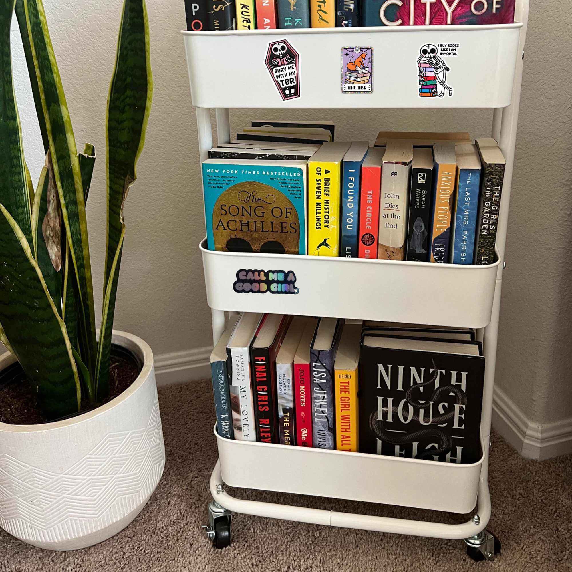 cute stickers for tbr cart