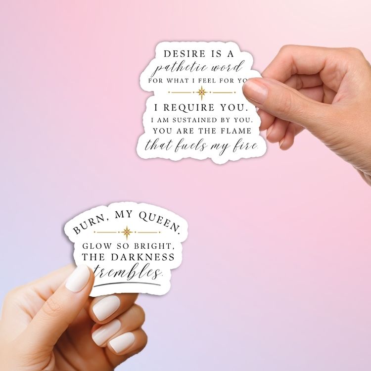 Bookish Queen Sticker The Kindred Curse Saga - Luther Swoony Quotes