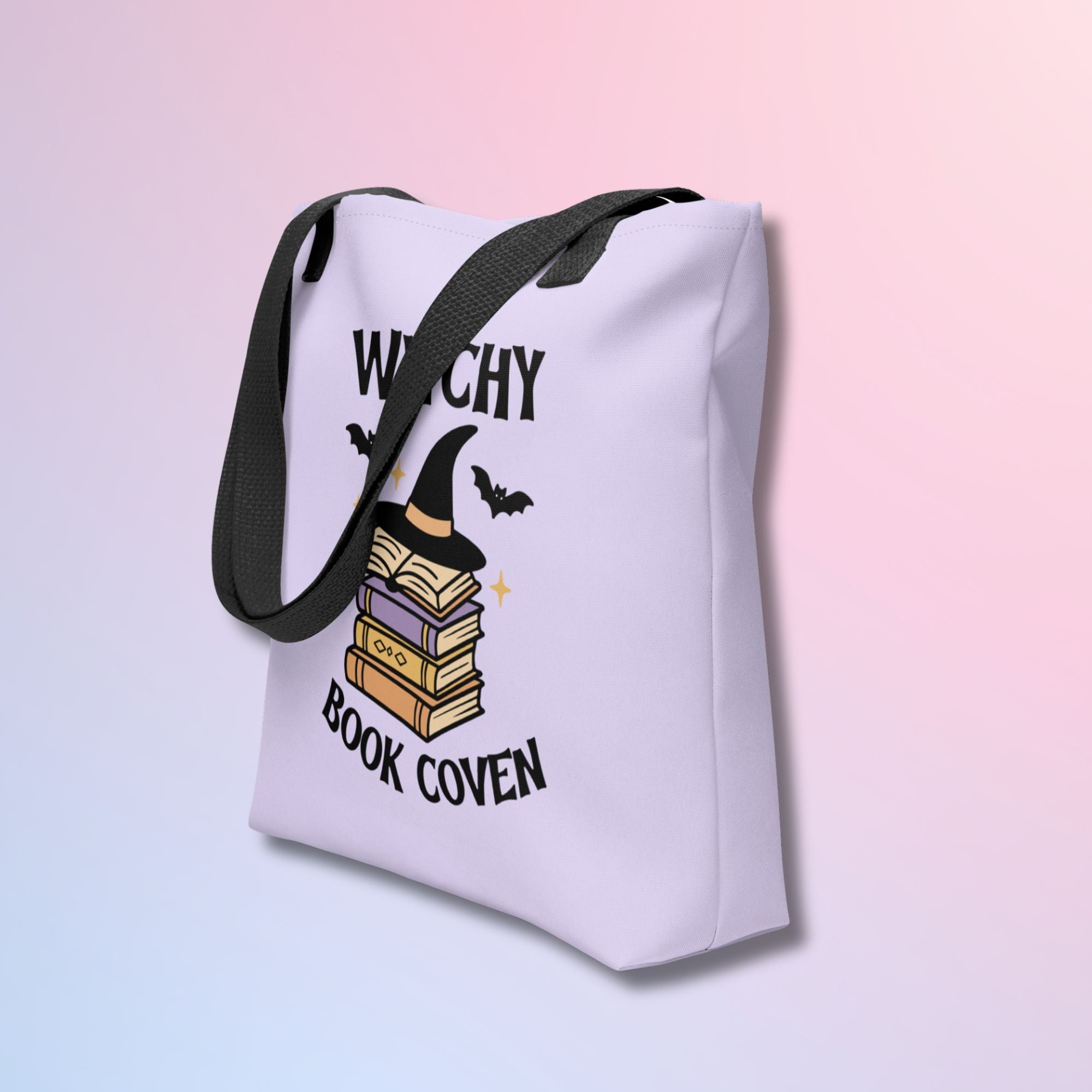 Large Halloween tote bag for autumn outfits and book hauls.