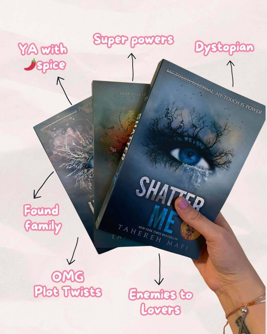 Book Review Shatter Me Series by Tahereh Mafi