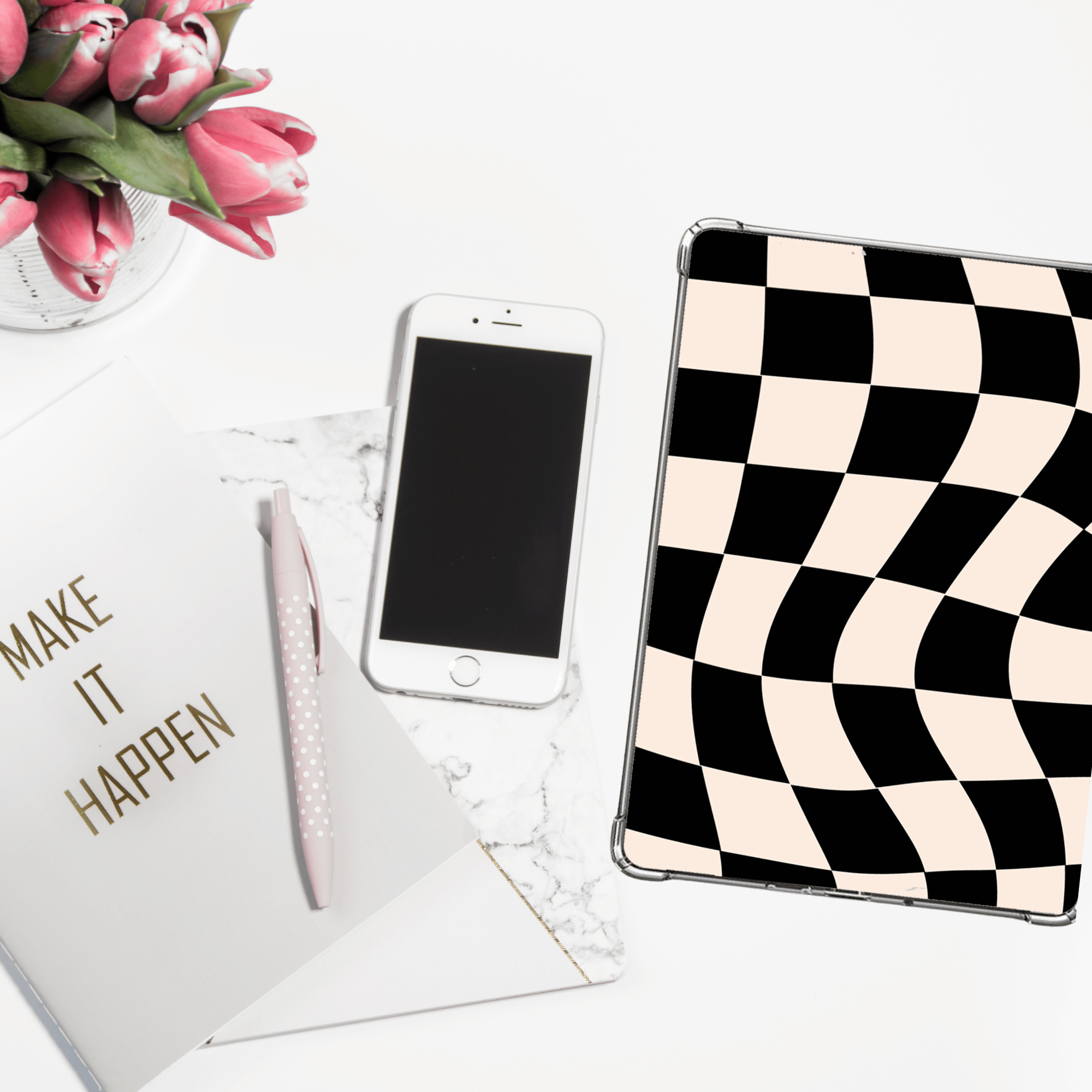 Digital Kindle Insert for Clear Case Checkered Groovy Pattern Printable E-reader Cover Paperwhite Decor DIY Bookish Gift Book Lover Acessory