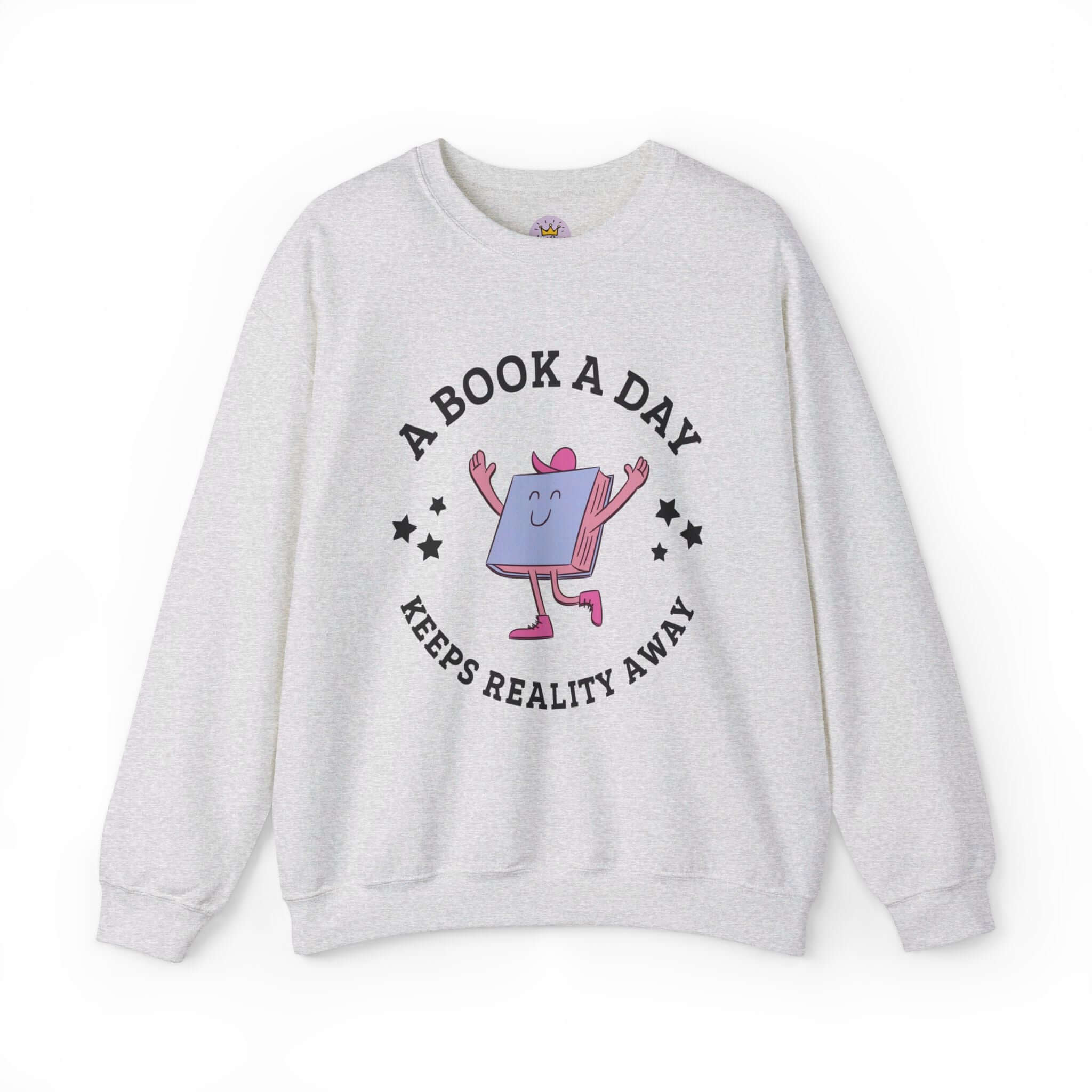 bookish sweatshirt a book a day keeps reality away funny mental health