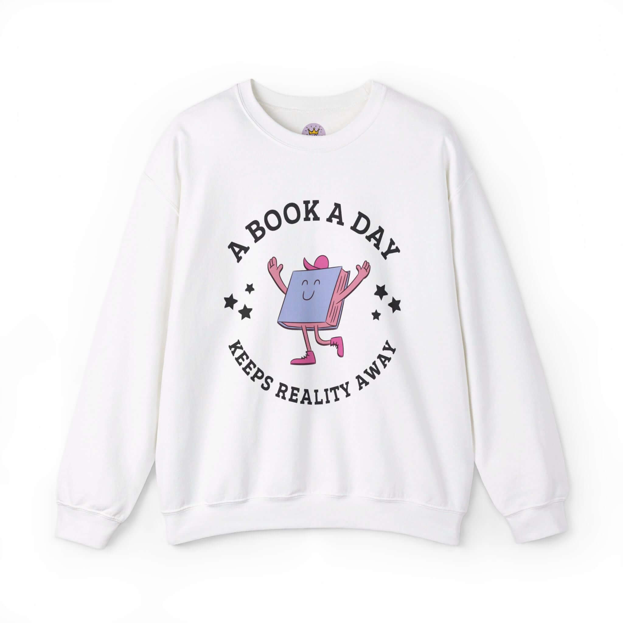 bookish sweatshirt a book a day keeps reality away funny mental health