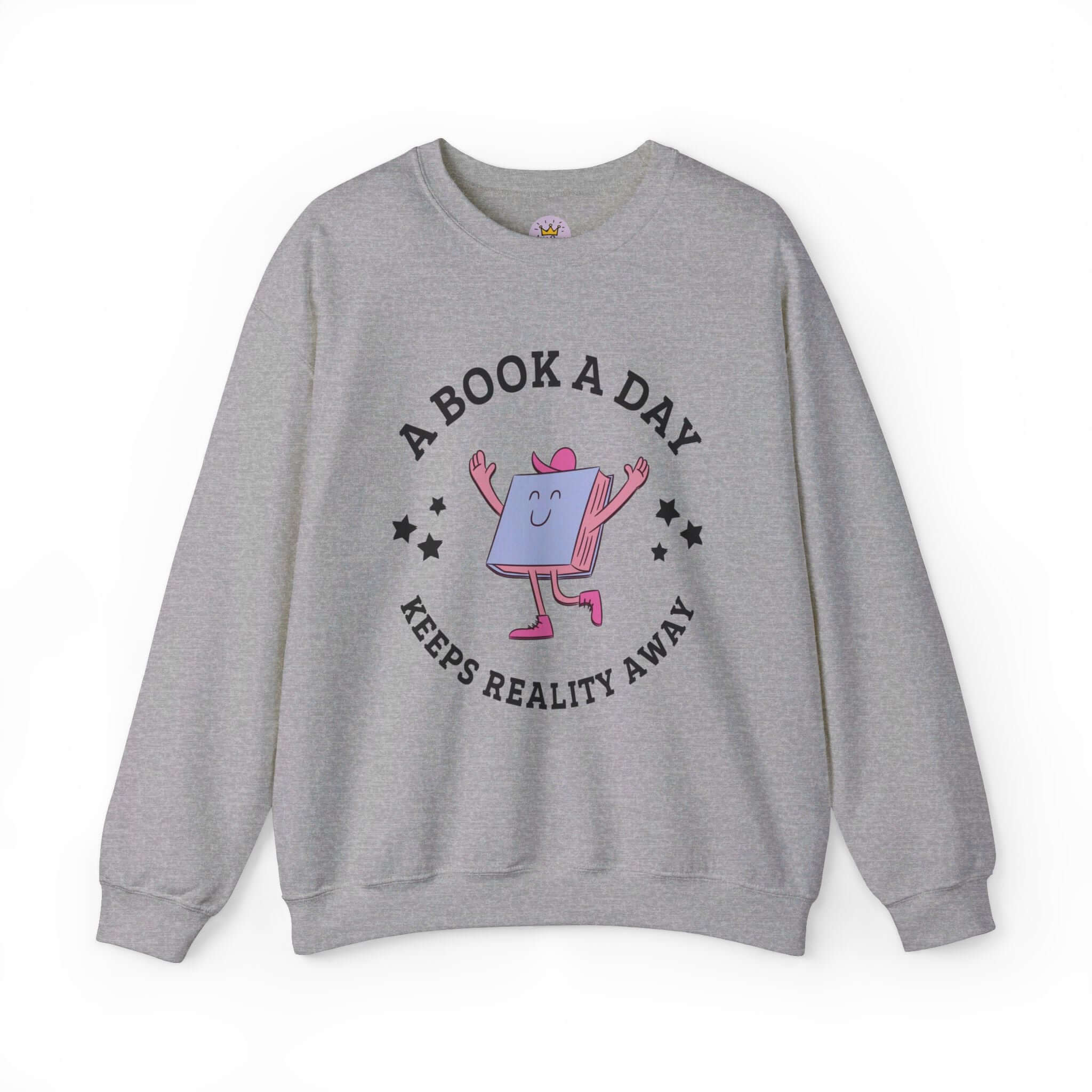 bookish sweatshirt a book a day keeps reality away funny mental health