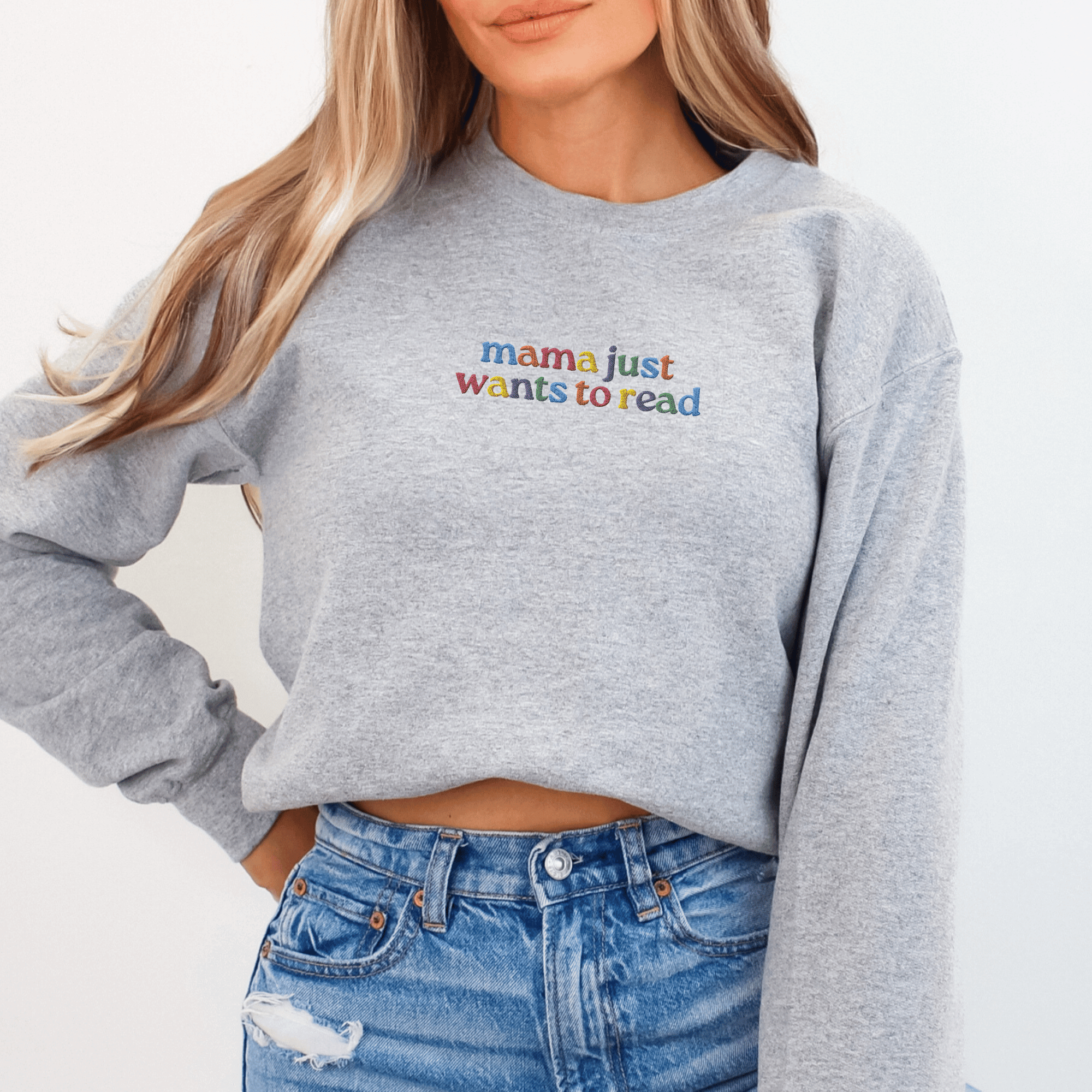 Cute and cozy reading sweater for busy book-loving moms