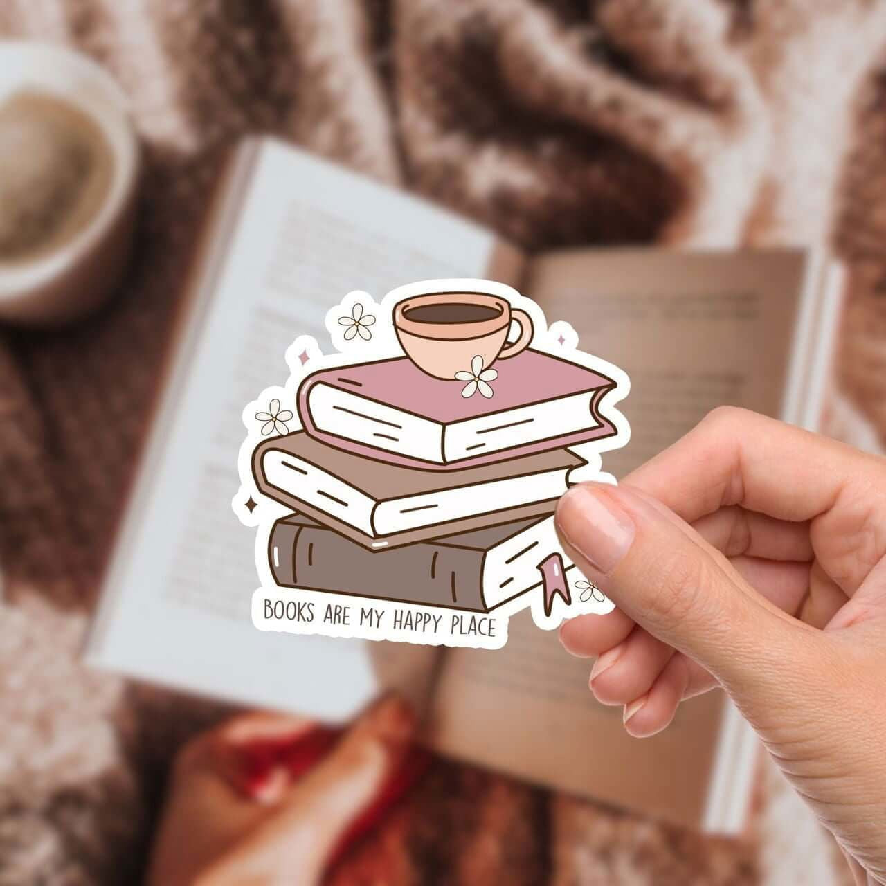 Bookish Sticker - Books are my Happy Place - Bookish Queen