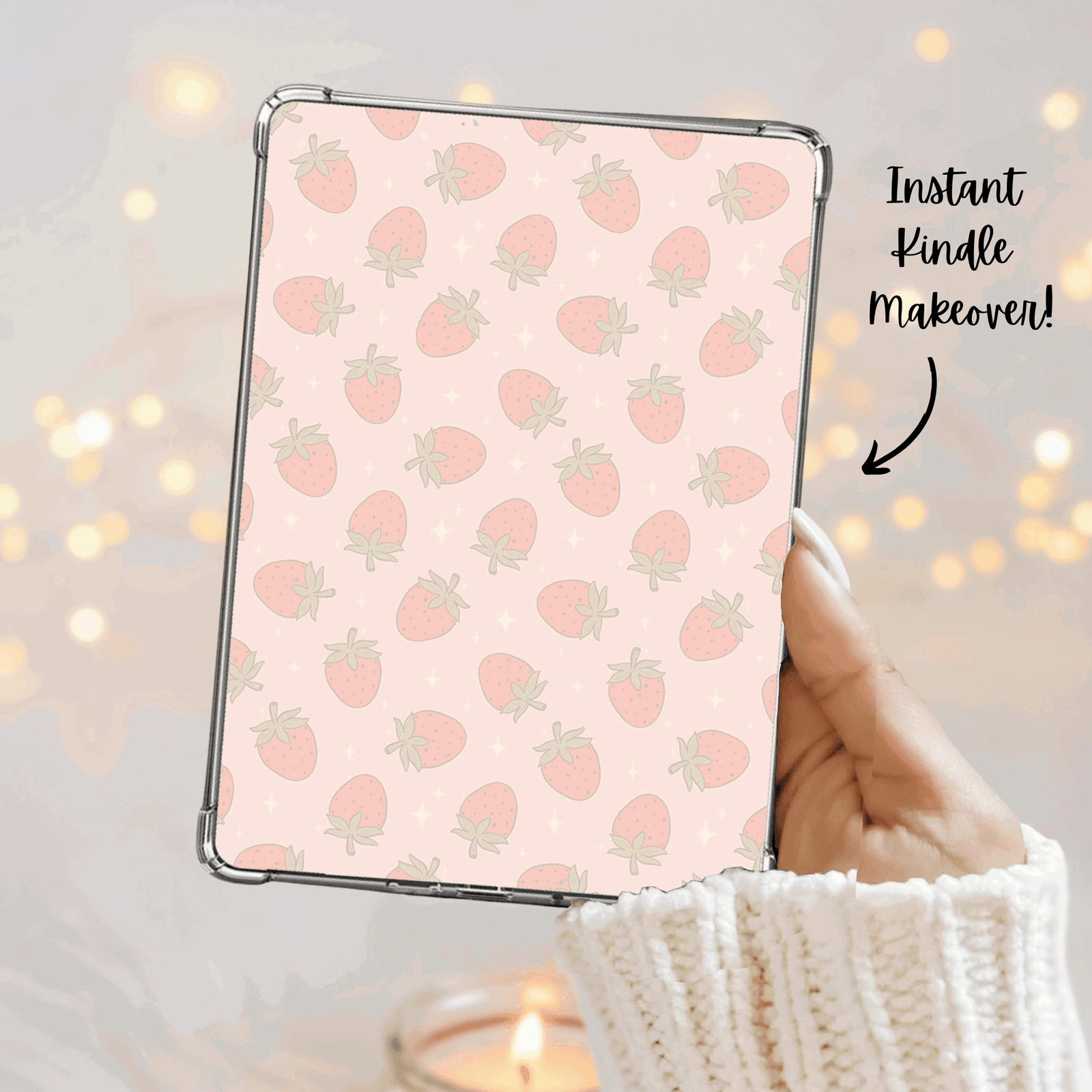 DIGITAL Kindle Case Insert - Strawberry Core - Bookish Queen
