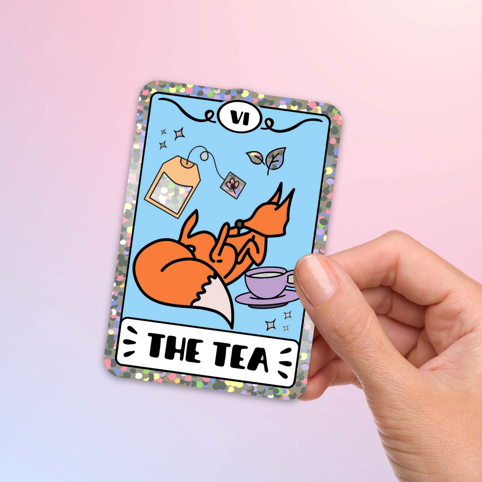 Fox Tarot Card Sticker - Tea Lovers - Bookish Queen