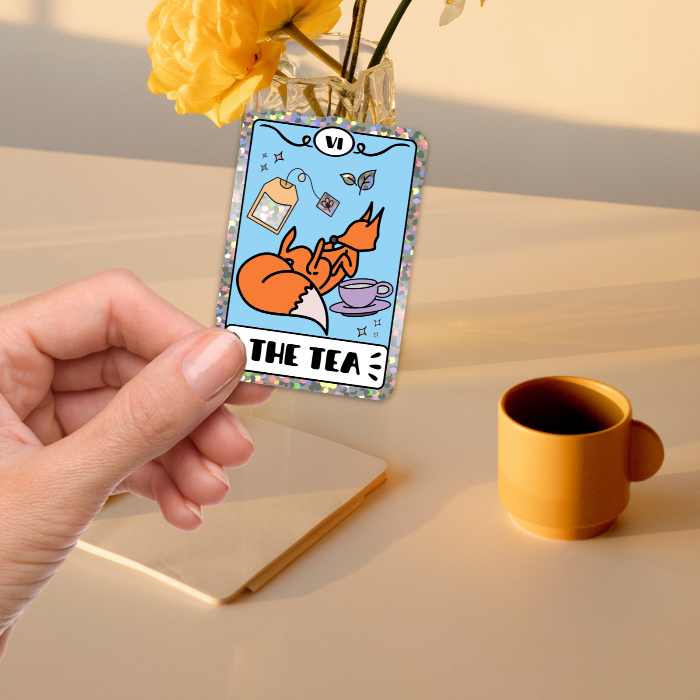 Fox Tarot Card Sticker - Tea Lovers - Bookish Queen