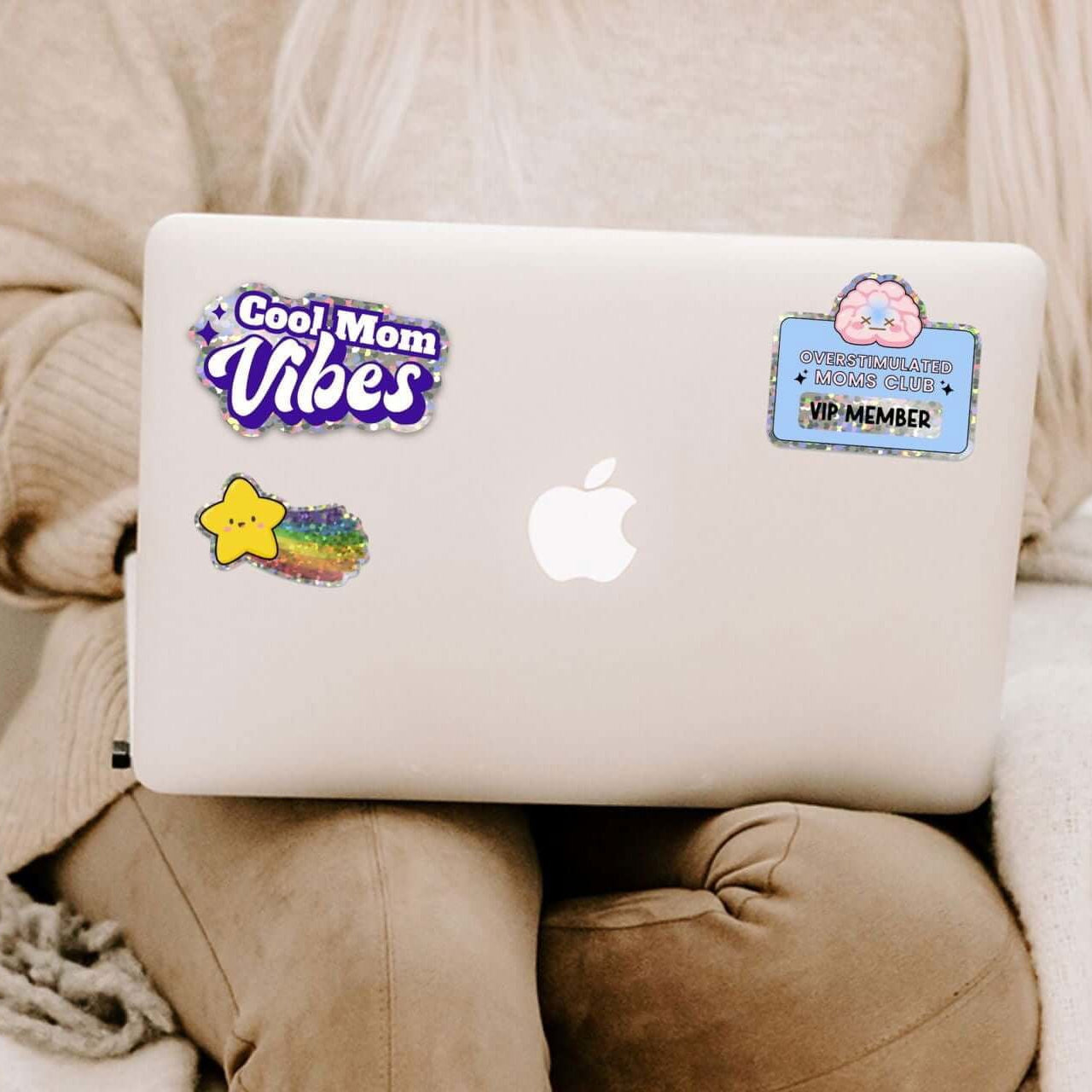 Happy Rainbow Star Glitter Sticker - Bookish Queen