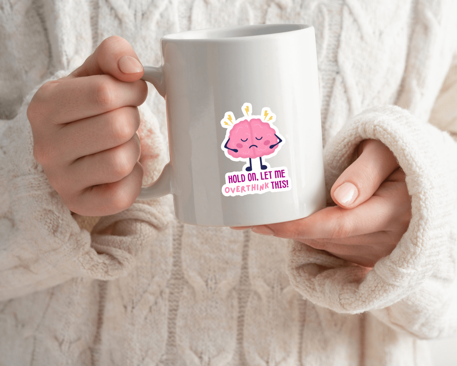 Hold On let me Overthink this Sticker - Funny Mental Health