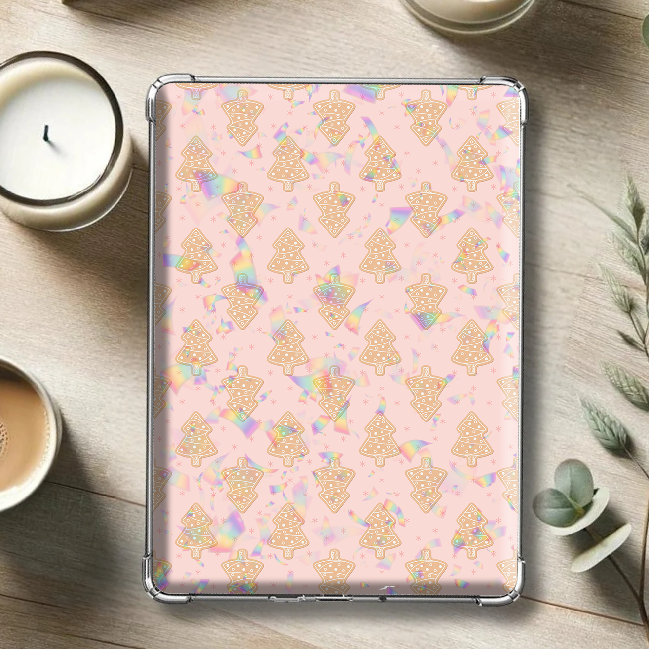 cookies style Christmas Kindle Case Insert E-reader Sparkly Decor for Clear Cover Cardstock Laminated Skin Paperwhite Accessory Book Lover Gift Bookish