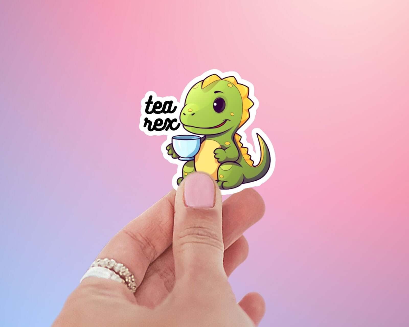 Tea Lovers Dinosaur "Tea-Rex" Sticker Bookish Goods