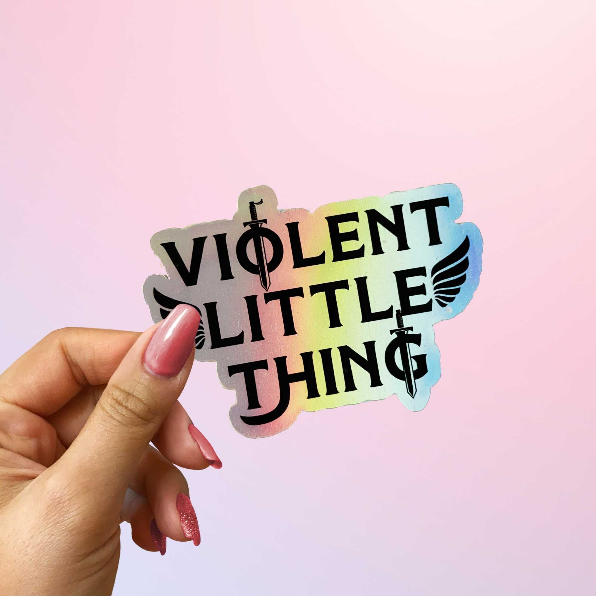 Fourth Wing Violet sticker with Xaden Violent Little Thing quote