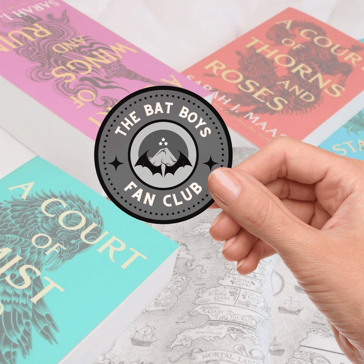Bookish Queen Acotar Stickers ACOTAR Stickers - Bat Boys Fan Club Badge
