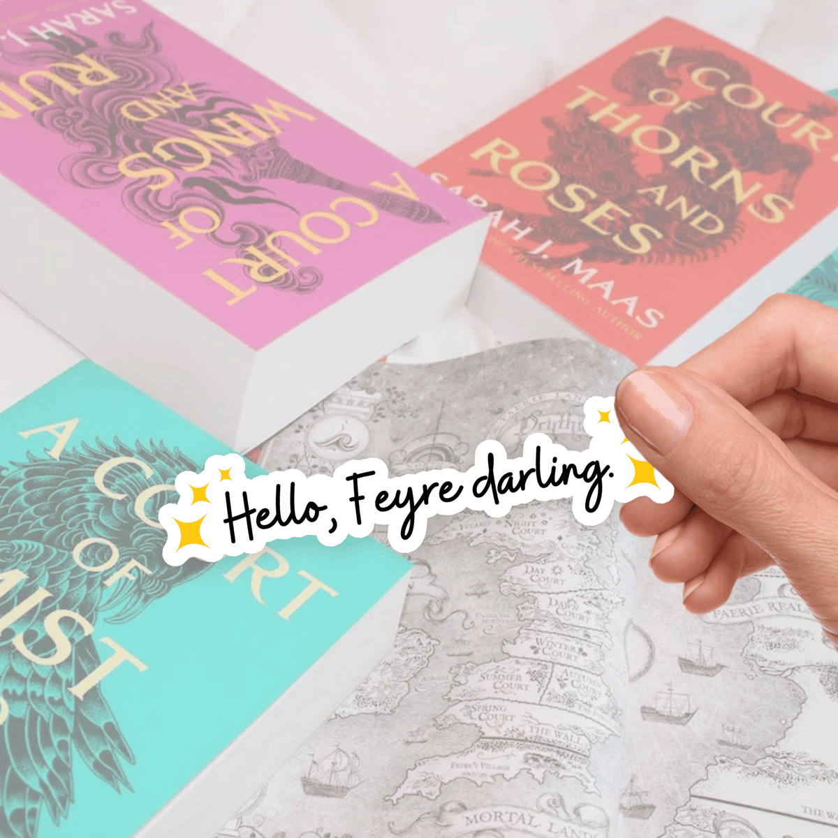 Bookish Queen Acotar Stickers ACOTAR Stickers Rhysand Quote - Hello Feyre Darling