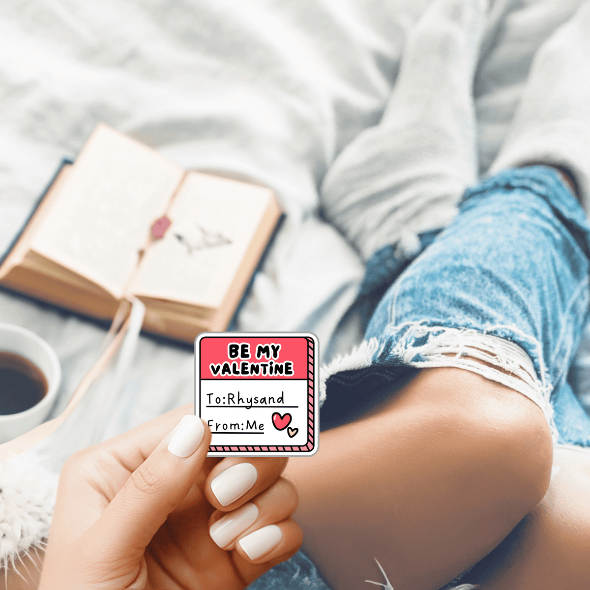 Bookish Queen Sticker Be My Valentine Custom Character Name Sticker