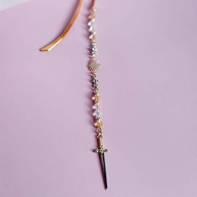 Bookish Queen Bookmarks Beaded Bookmark Charm - The Sun Sword