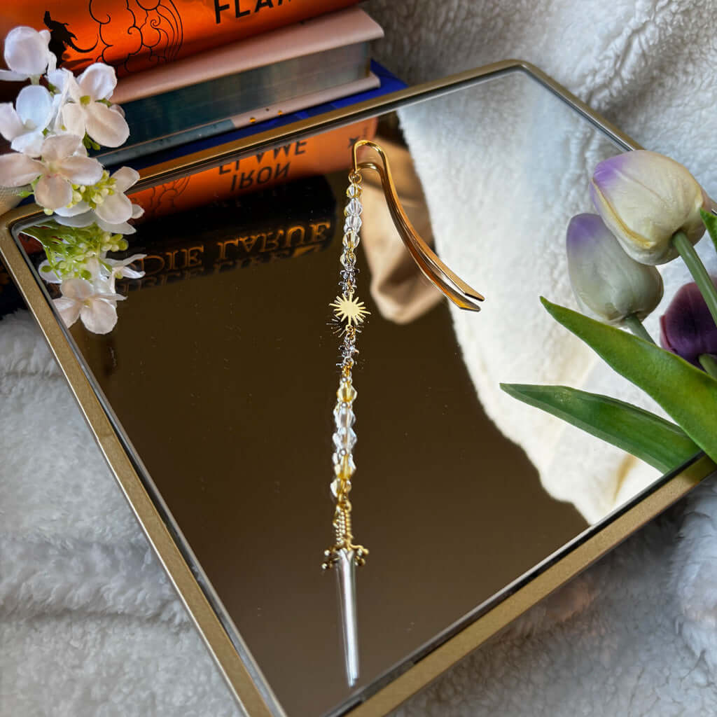 Bookish Queen Bookmarks Beaded Bookmark Charm - The Sun Sword