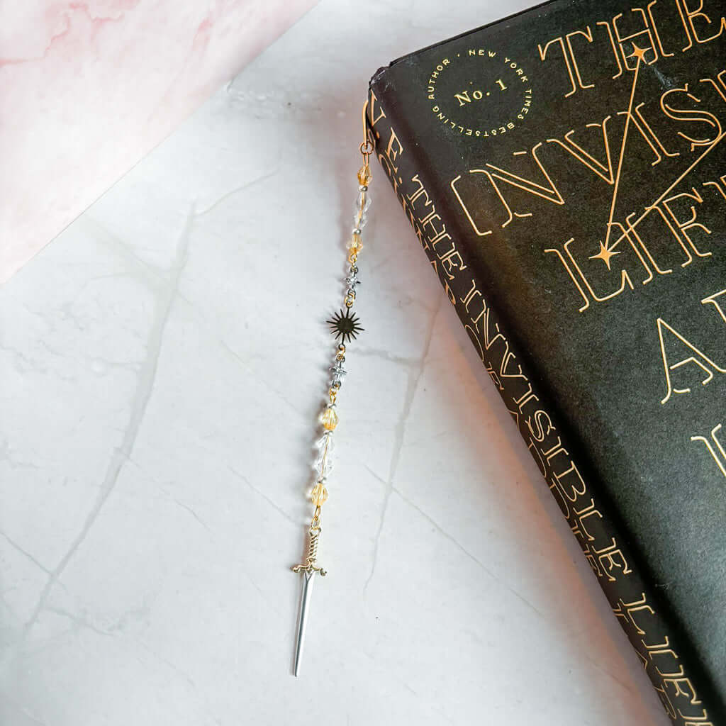 Bookish Queen Bookmarks Beaded Bookmark Charm - The Sun Sword