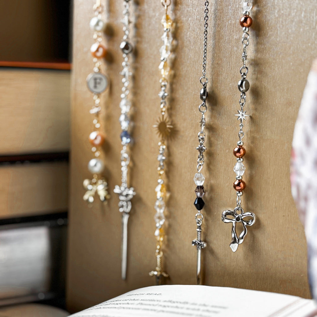 Handmade beaded bookmark for bookshelf decor