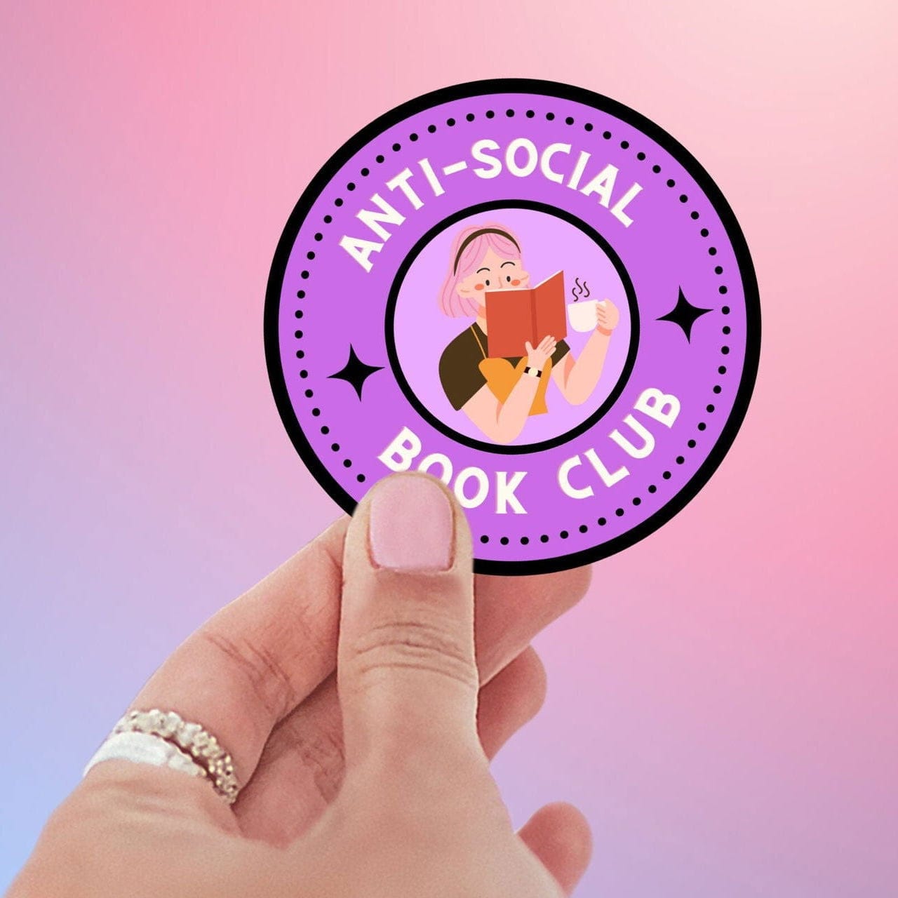 My Store Bookish Essentials Book Lover Anti-Social Book Club Sticker