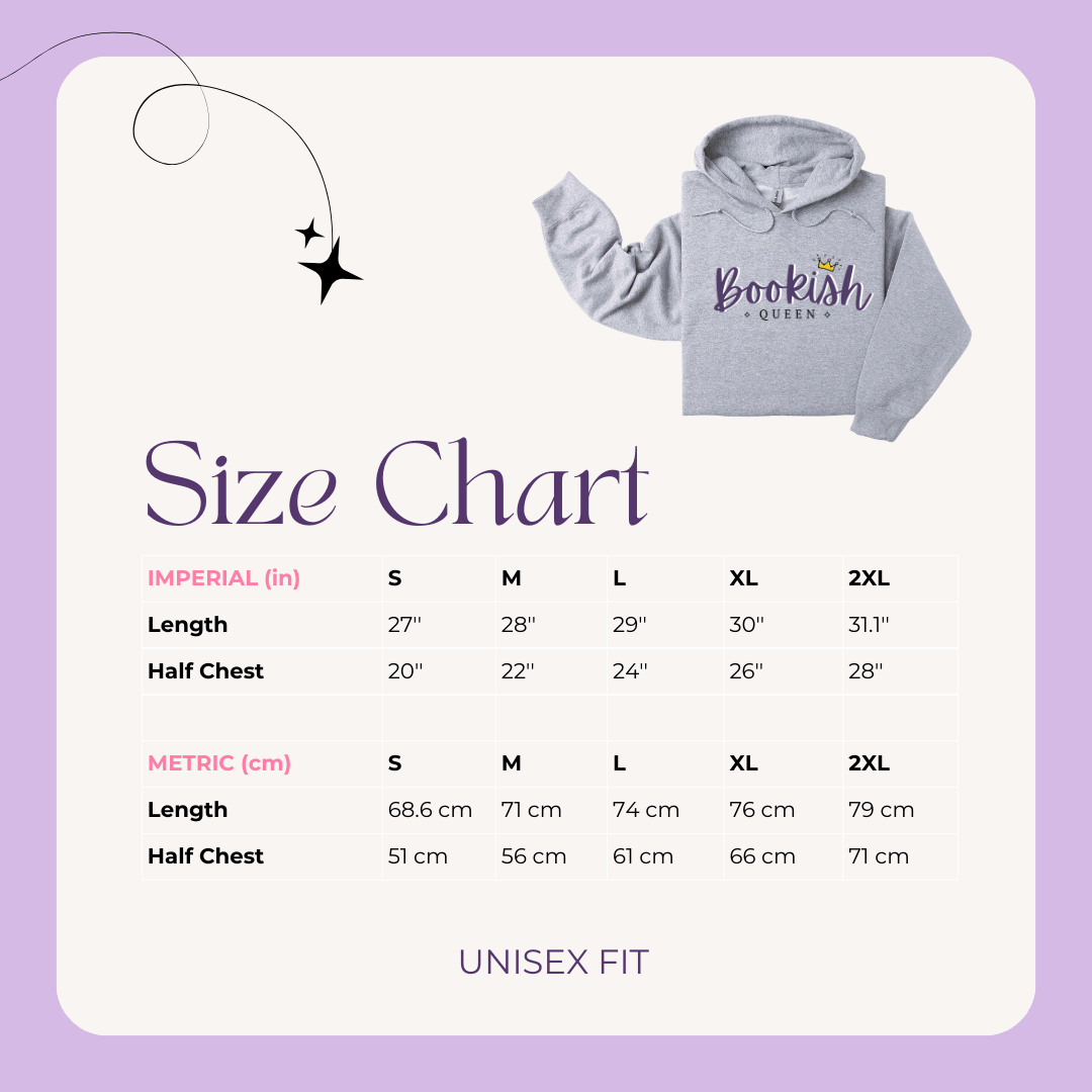 Bookish Queen Sweatshirt Bookish Embroidered Hoodie - Book Lover Heart