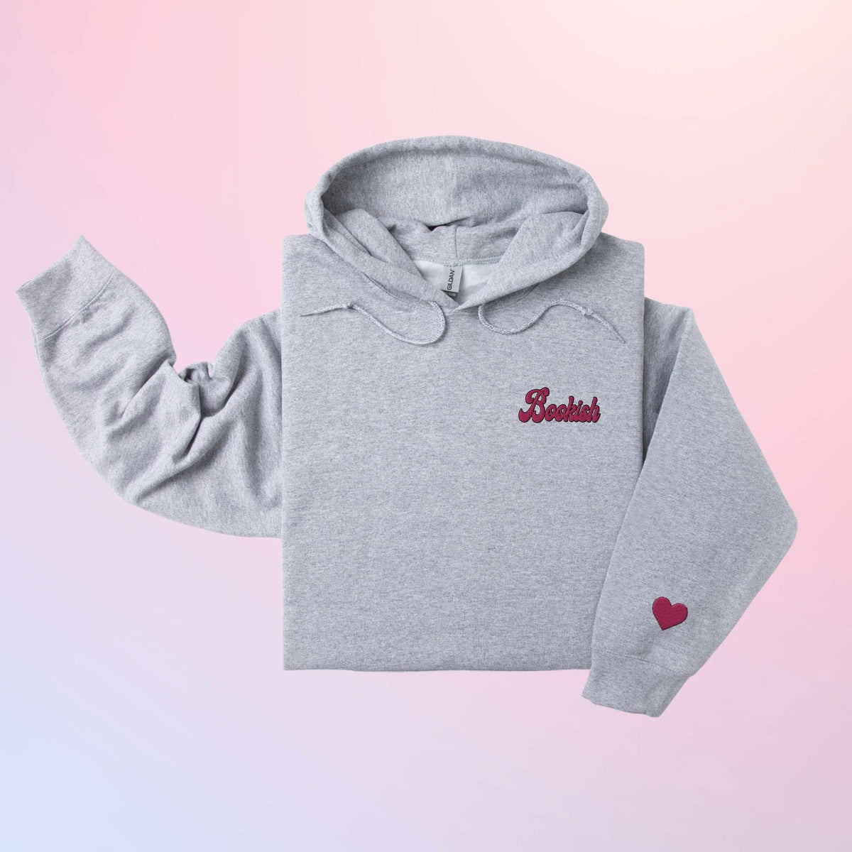 Bookish Queen Sweatshirt Bookish Embroidered Hoodie - Book Lover Heart