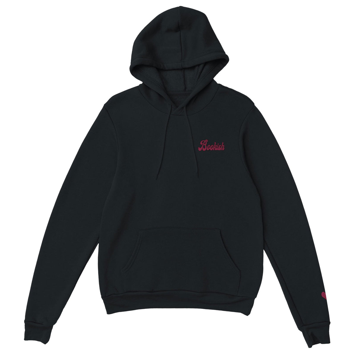Bookish Queen Sweatshirt Black / S Bookish Embroidered Hoodie - Book Lover Heart