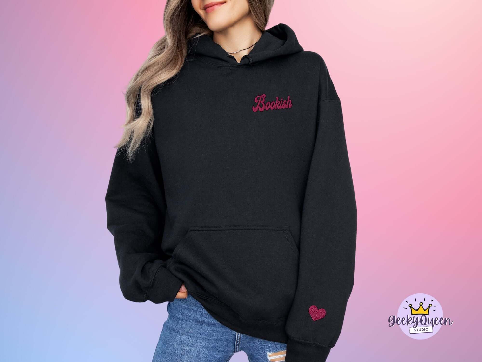 bookish embroidered sweatshirt