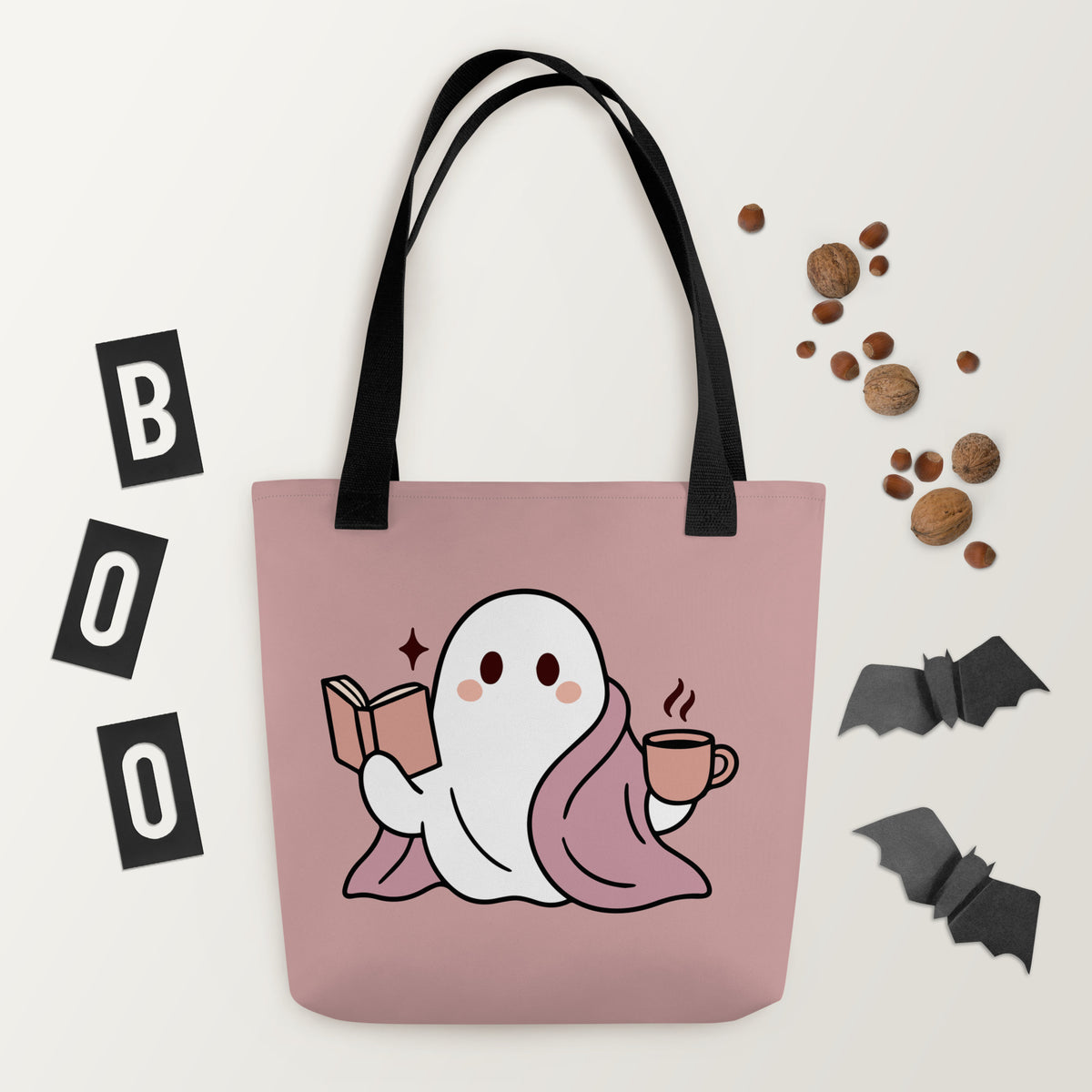 Bookish Queen Tote Bags Bookish Ghost Tote Bag Halloween