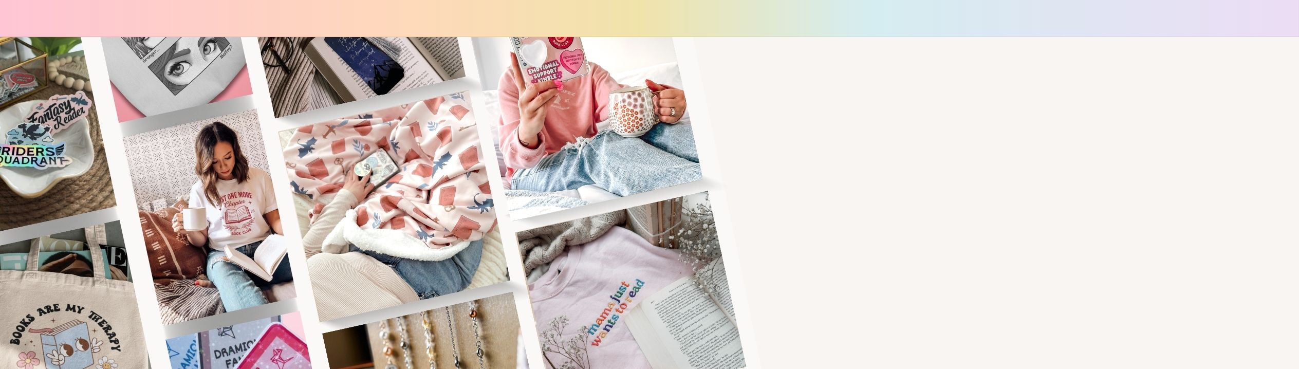 banner with bookish queen highlight products