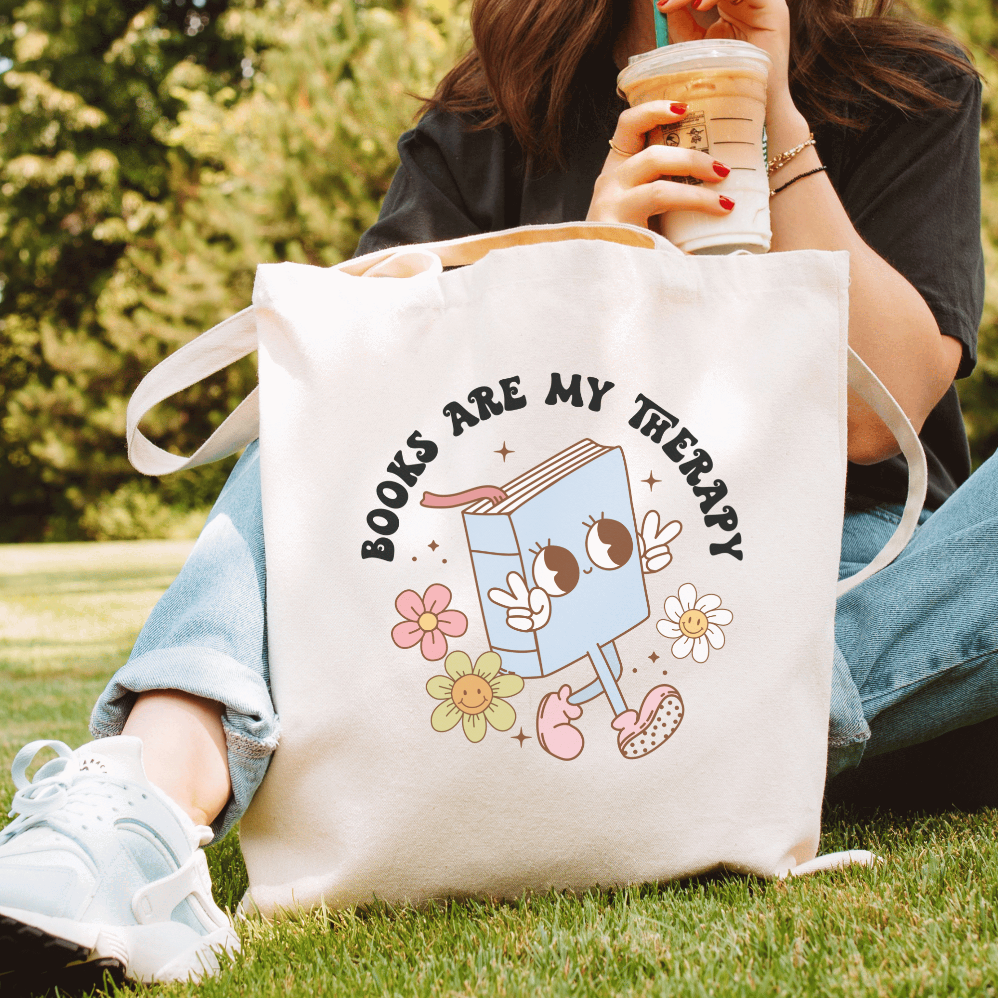 Books are my Therapy Bookish Tote Bag