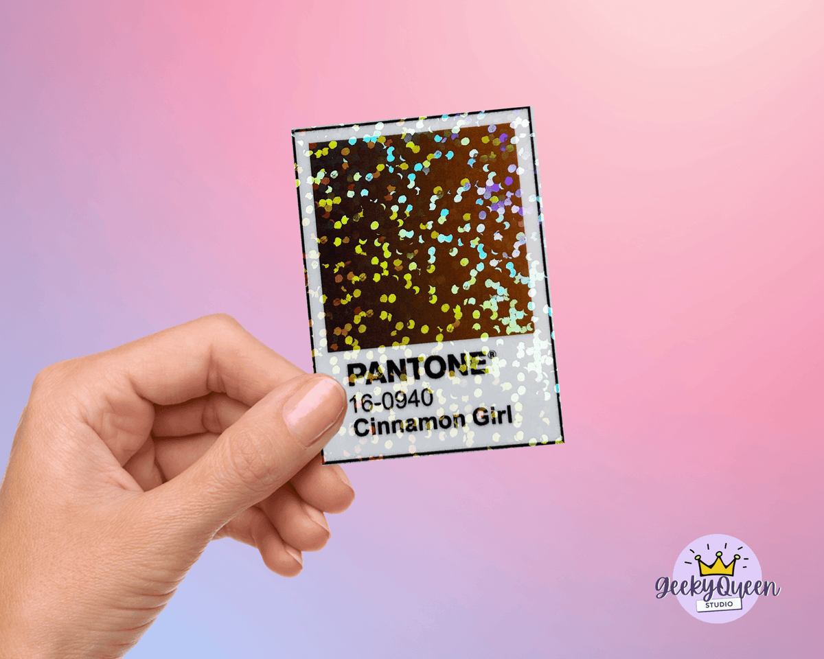 Geeky Queen Bookish Essentials Cinnamon Girl Pantone Sticker - Fall & Spooky Season Vibes