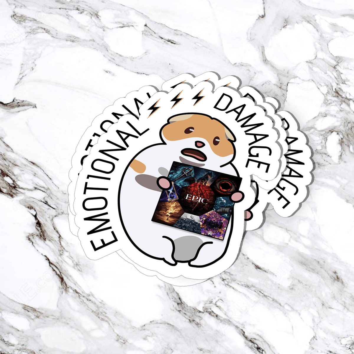 Bookish Queen Sticker Custom Bookish Emotional Damage Scared Hamster Meme