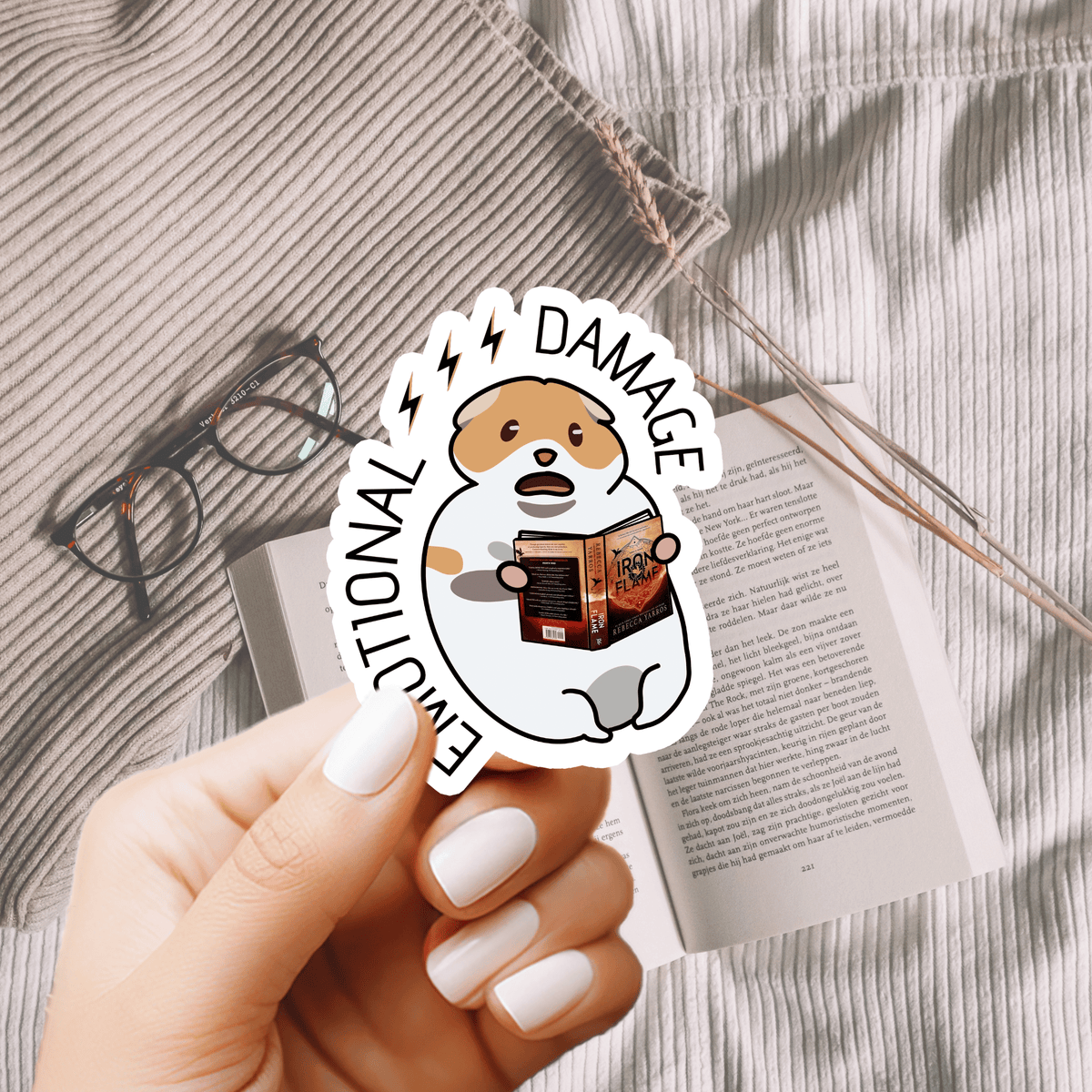 Bookish Queen Sticker Custom Bookish Emotional Damage Scared Hamster Meme
