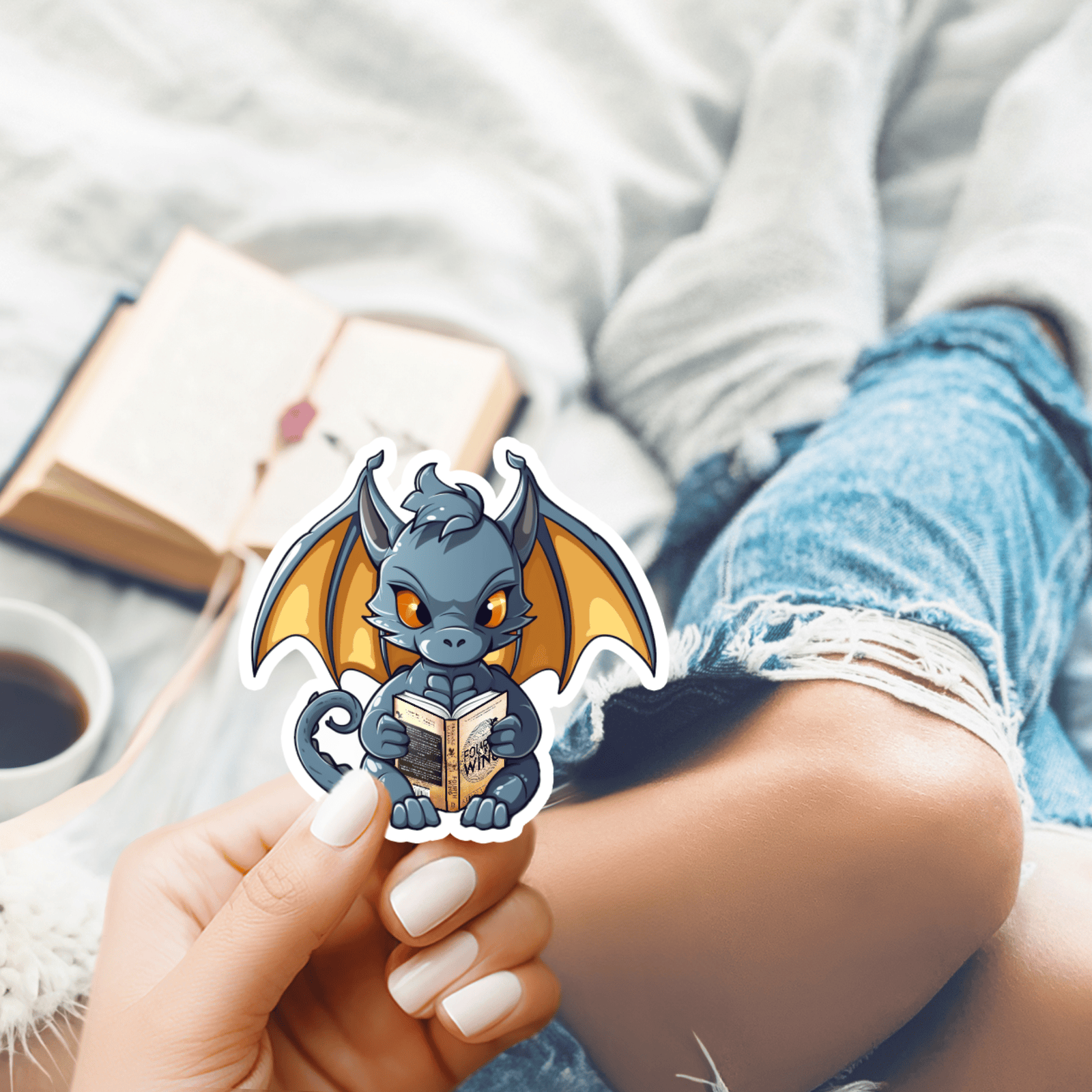 Bookish Queen Sticker Dragon / Glossy Custom Cute Reader Sticker - Personalized Gifts for Book Lovers