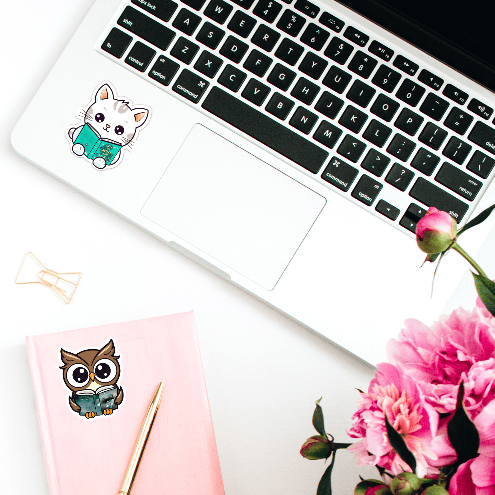Bookish Queen Sticker Owl / Glossy Custom Cute Reader Sticker - Personalized Gifts for Book Lovers