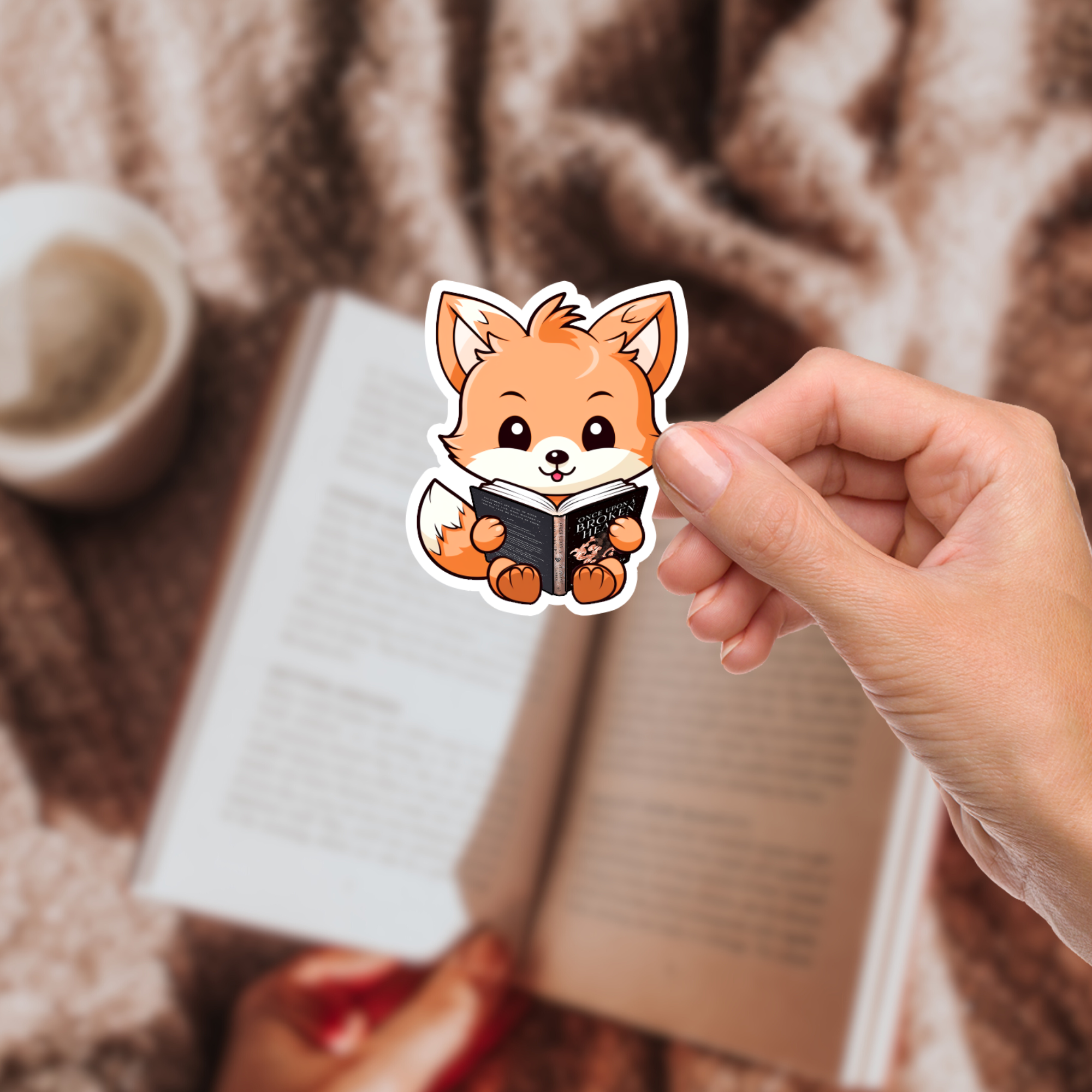 Personalized bookworm decal featuring your pet reading a book