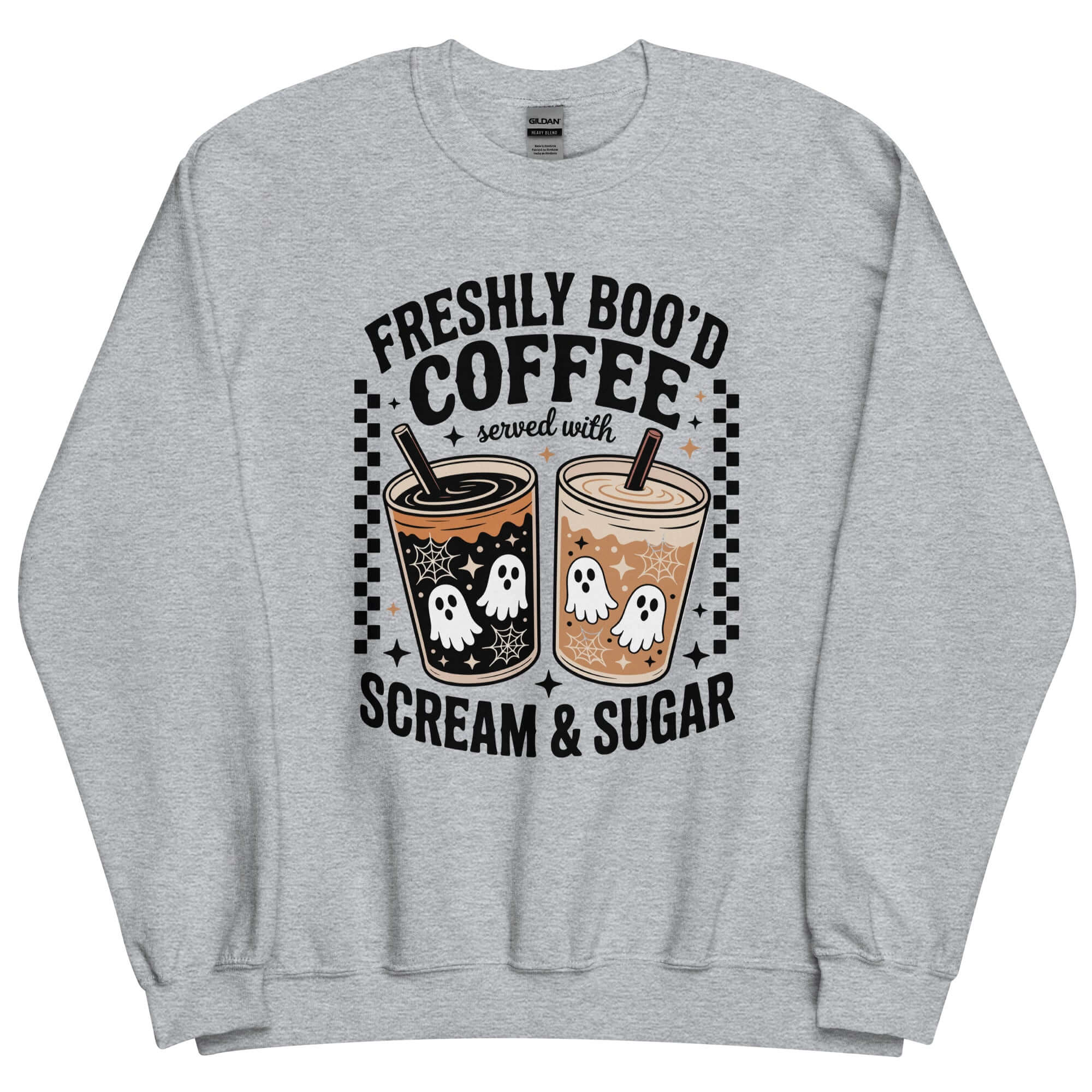 Bookish Queen Sweatshirt LightGrey / S Cutie Ghosts Boo'd Coffee Sweatshirt - Spooky Season