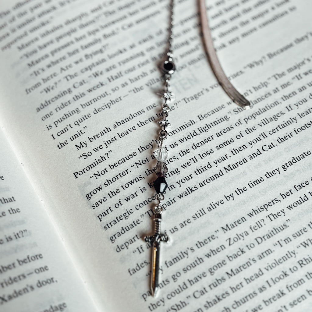 Dagger bookmark charm for fantasy book lovers