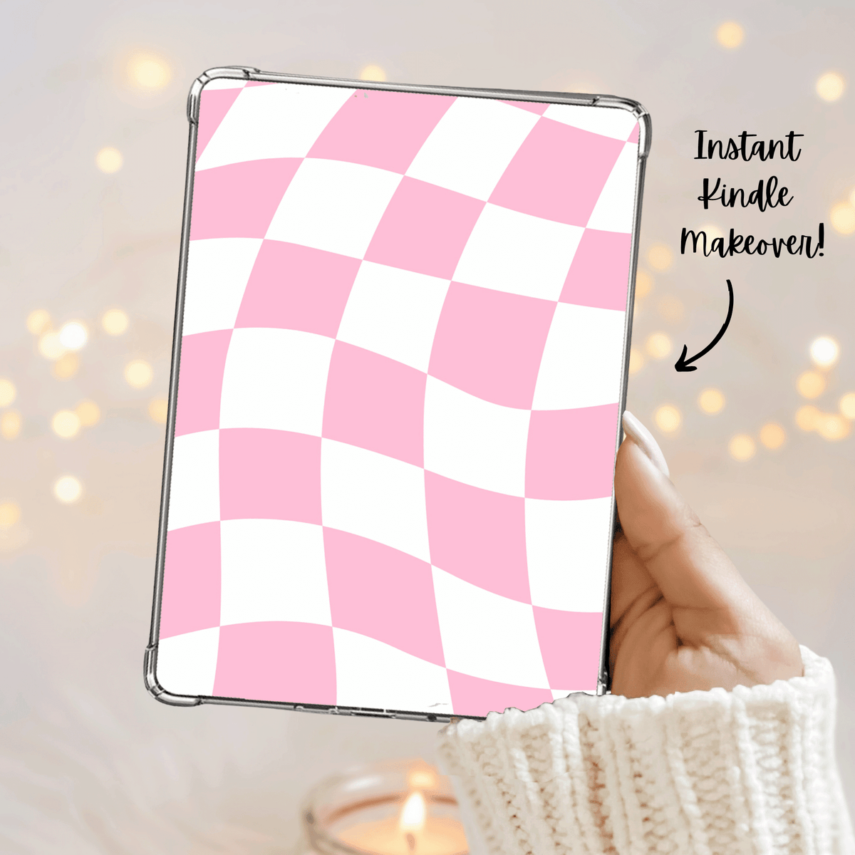 Bookish Queen Kindle Inserts DIGITAL DOWNLOAD Checkered Kindle Inserts for Clear Cover