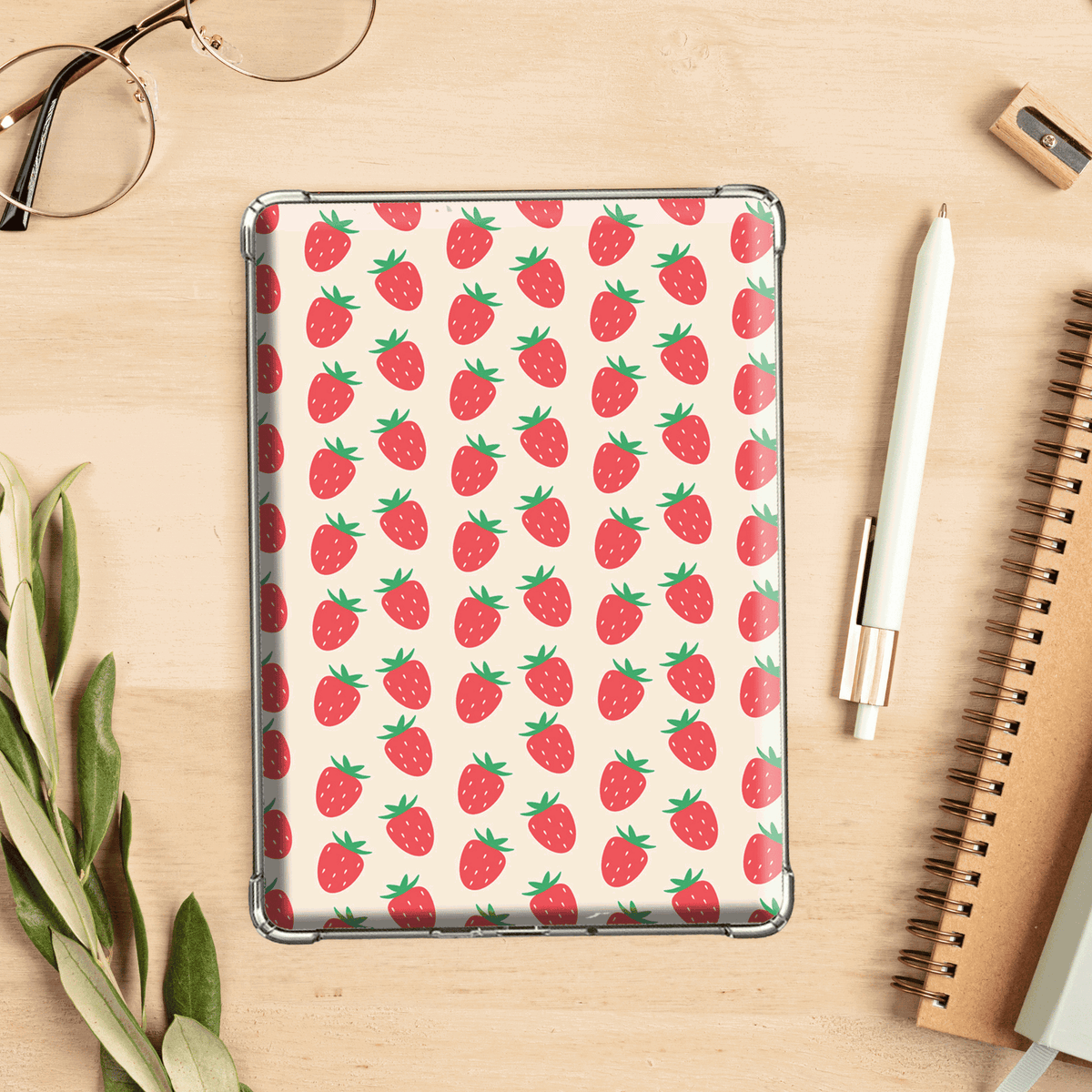 Bookish Queen Kindle Inserts DIGITAL Kindle Case Inserts - Strawberry Core