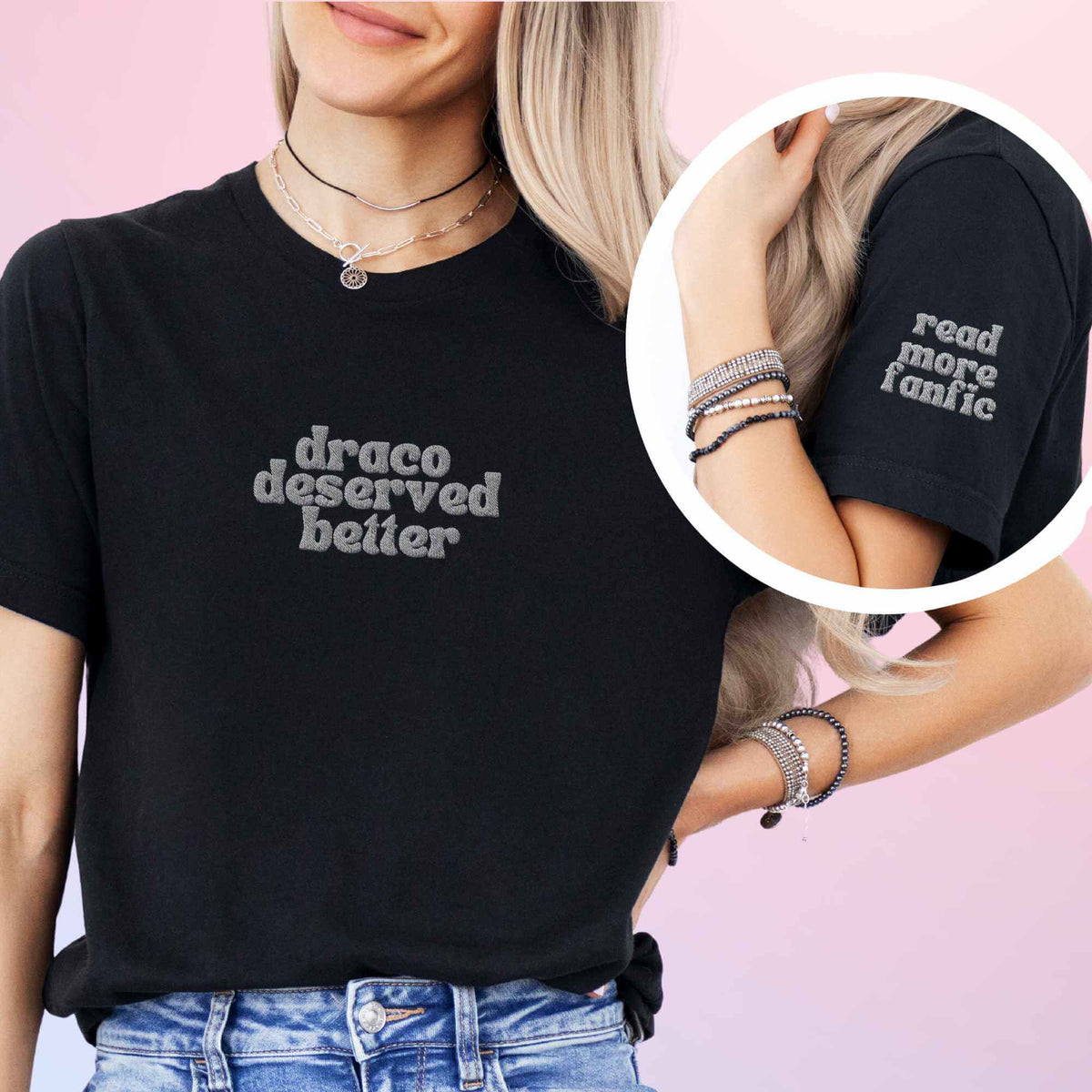 Bookish Queen T-Shirt Black / S Draco Deserved Better Embroidered T-Shirt