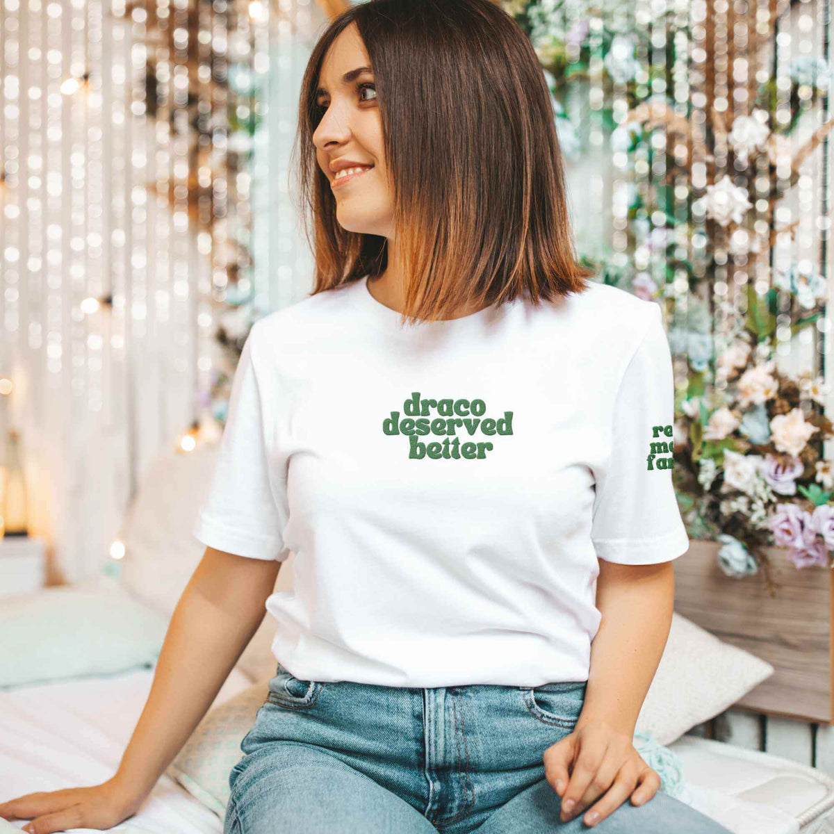 Bookish Queen T-Shirt White / S Draco Deserved Better Embroidered T-Shirt