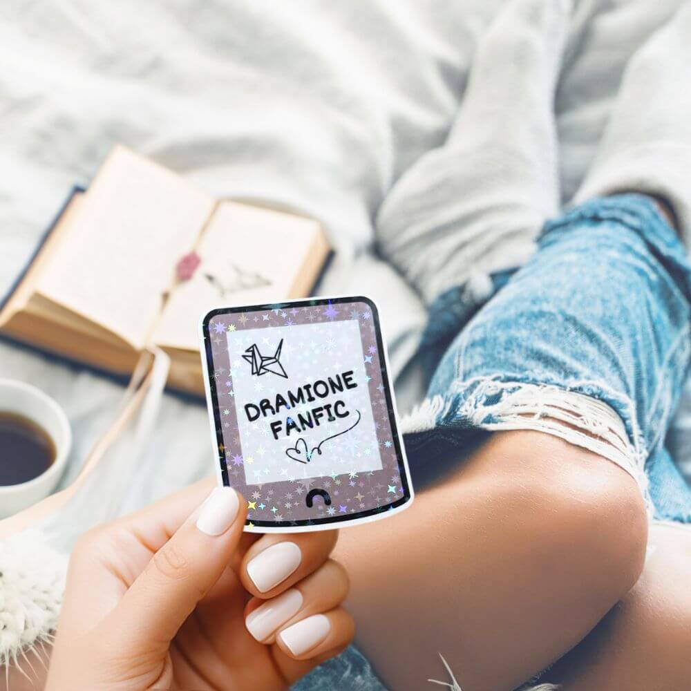 Bookish Queen Dramione Stickers Grey Dramione Fanfic Holographic Sticker – Kindle Decor for Fanfic Lovers