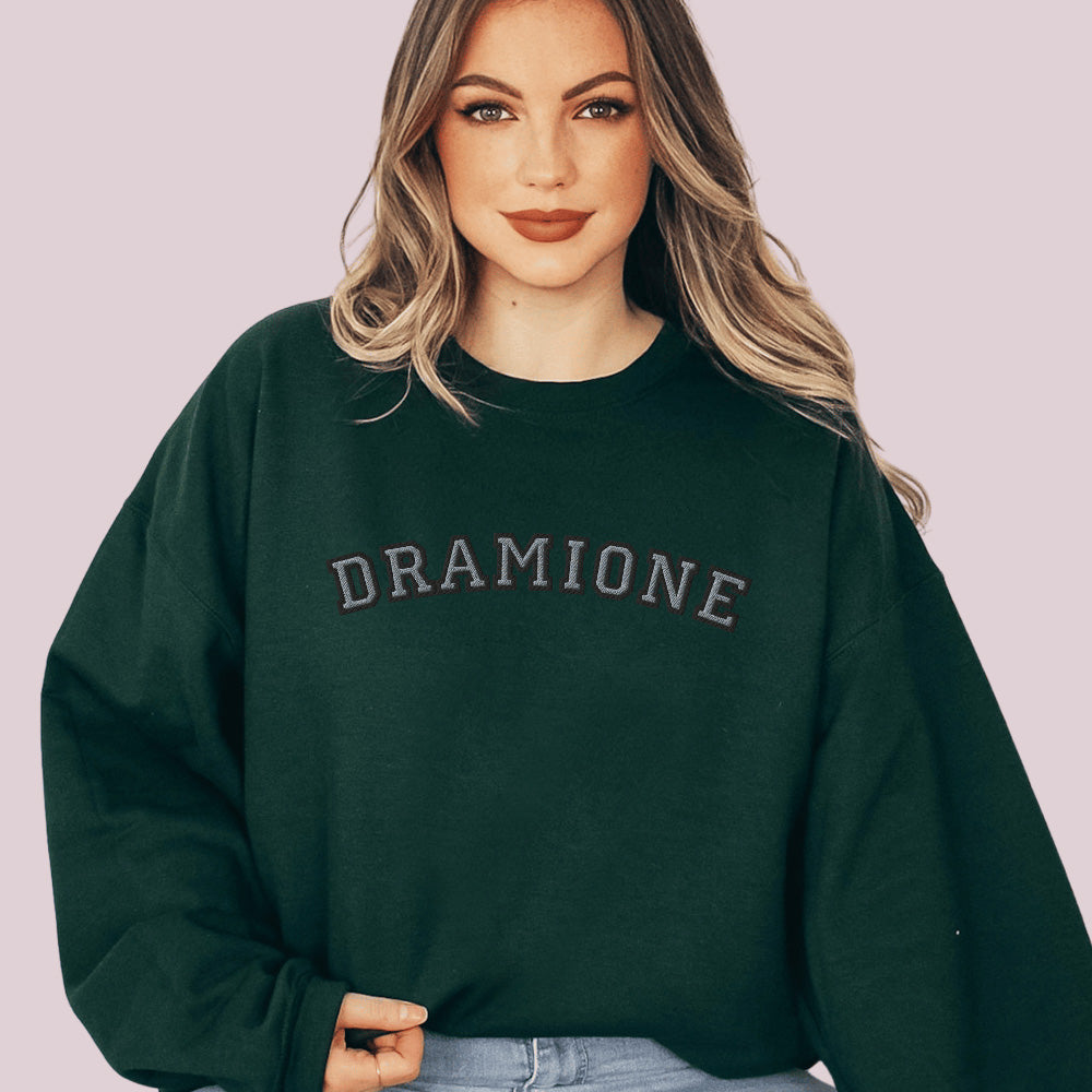 Bookish Queen Sweatshirt DarkGreen / S Dramione Subtle Fandom Embroidered Sweatshirt