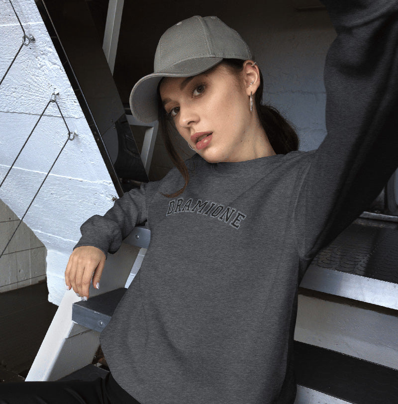 Bookish Queen Sweatshirt DarkGrey / S Dramione Subtle Fandom Embroidered Sweatshirt