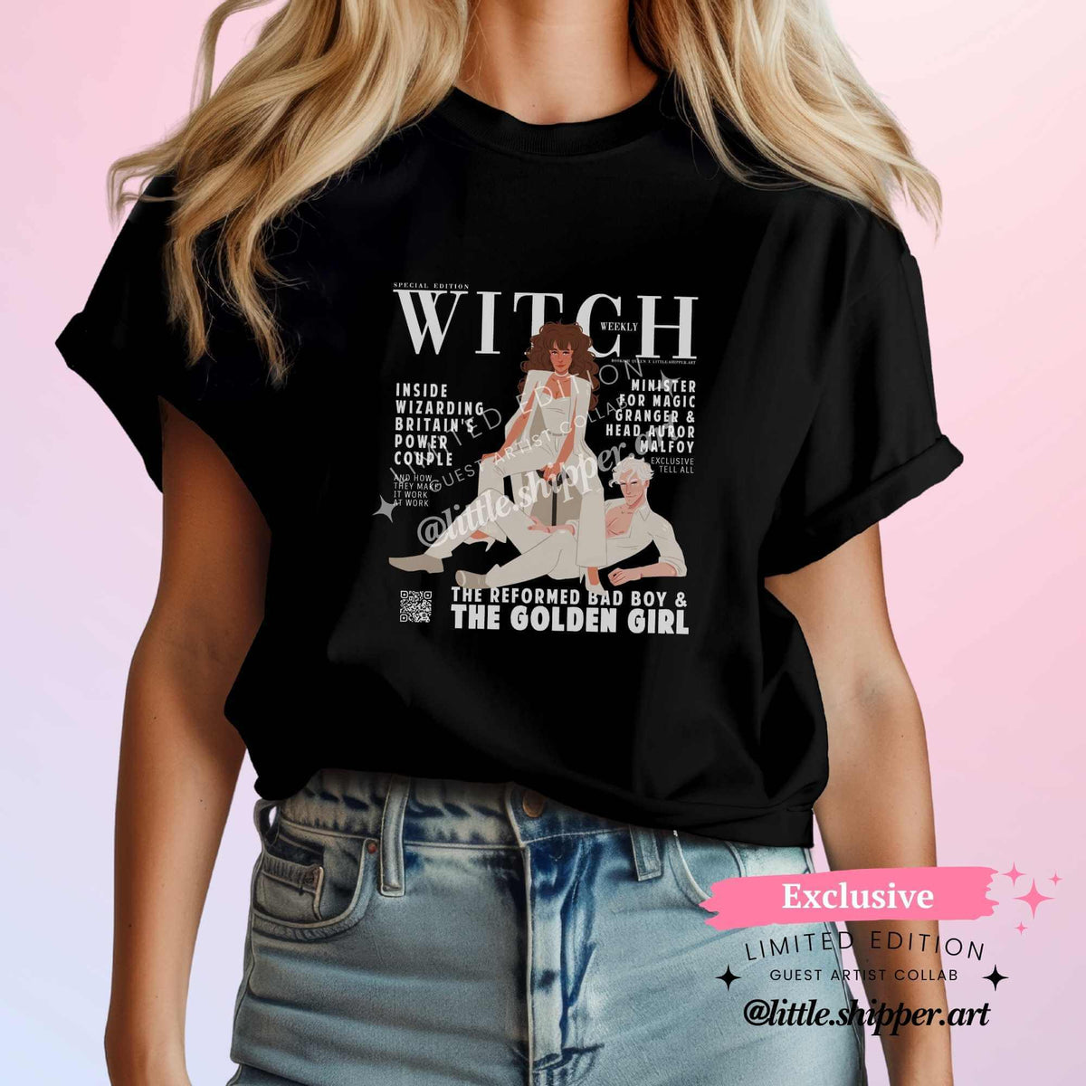 Bookish Queen T-Shirt Black Dramione T-Shirt - Exclusive Collab Marley (@little.shipper.art)